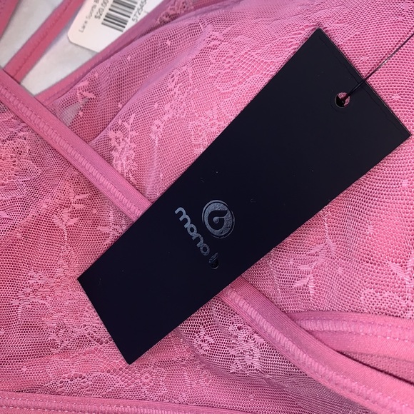 NWT Mono b Pink lace sports bra sz Medium - Picture 5 of 5